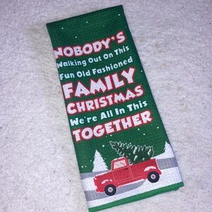 One Green Holiday Kitchen Towel 16 x 24 New Without Tag